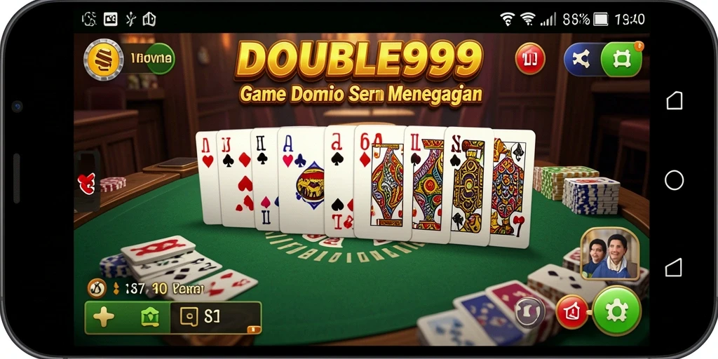 Tampilan gameplay seru dari game Domino DOUBLE999.
