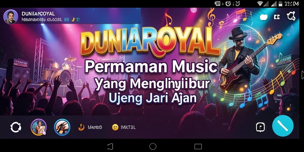 Screenshot utama DUNIAROYAL yang menampilkan gameplay interaktif permainan musik.