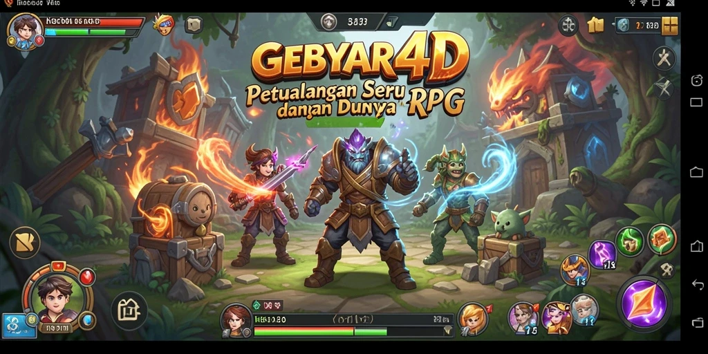 Tampilan gameplay GEBYAR4D yang memukau dalam dunia RPG.