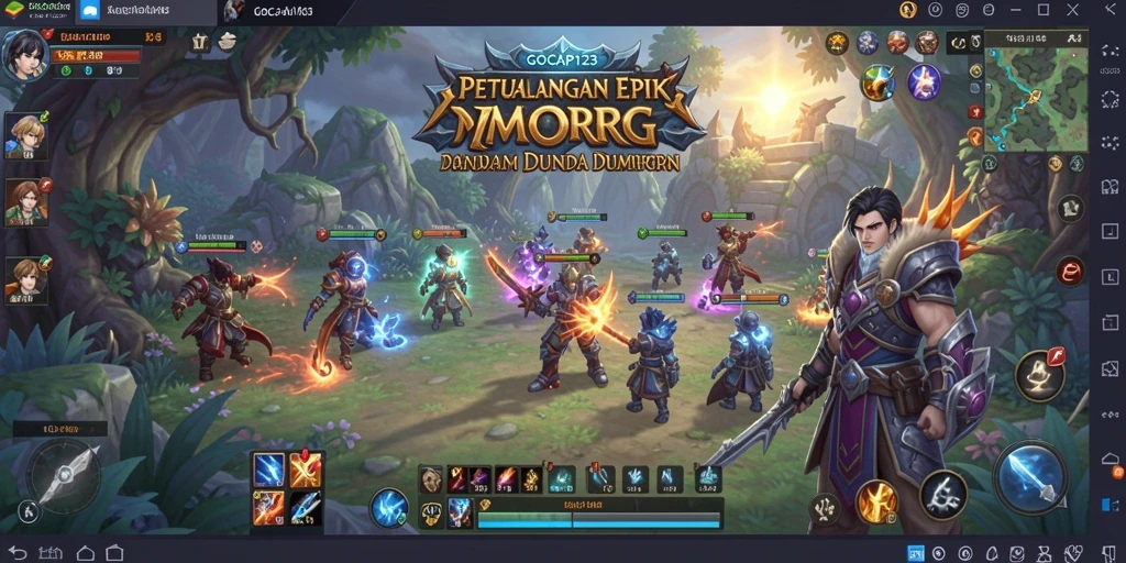 Tangkapan layar GOCAP123 menunjukkan aksi seru dalam MMORPG.