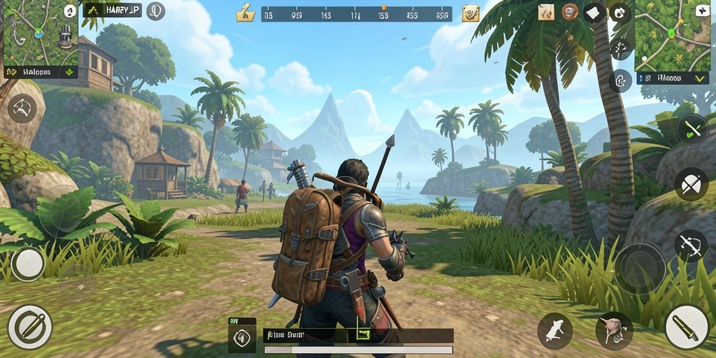 Tampilan gameplay HARAPJP di dunia terbuka yang menakjubkan.