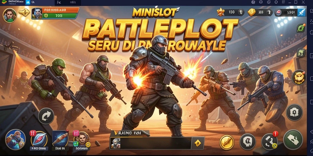 Tampilan gameplay seru dalam MINISLOT yang menampilkan aksi Battle Royale.