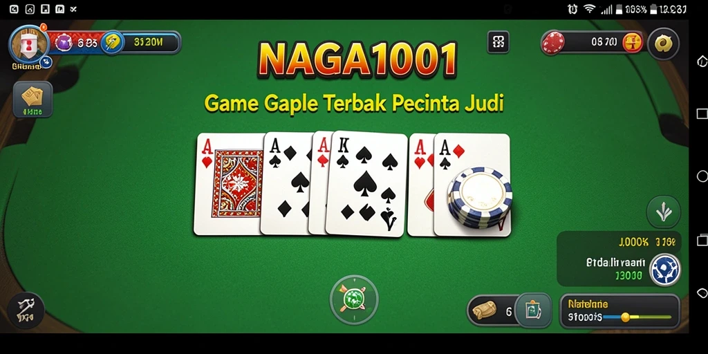 Tampilan gameplay seru dari NAGA1001 saat bermain Gaple.
