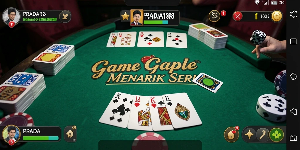 Screenshot gameplay PRADA188 dengan suasana Gaple yang seru.