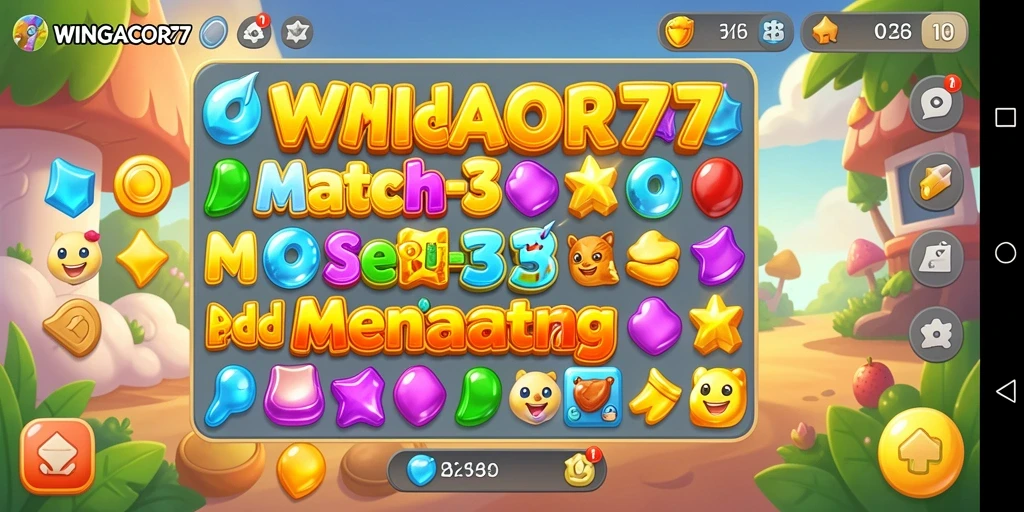 Tampilan gameplay WINGACOR77 yang penuh warna dan menantang.